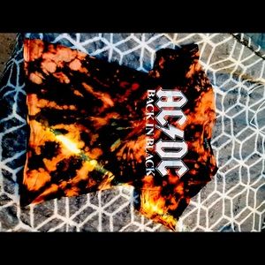 AC/DC tie dye designed T shirt,Custom made, Size S